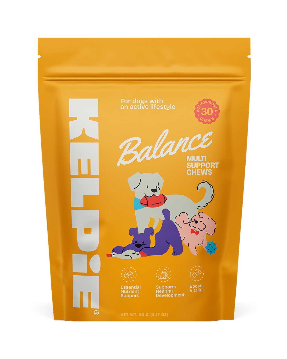 Kelpie Balance multi support chews pouch, 30 chews, net wt 90 g
