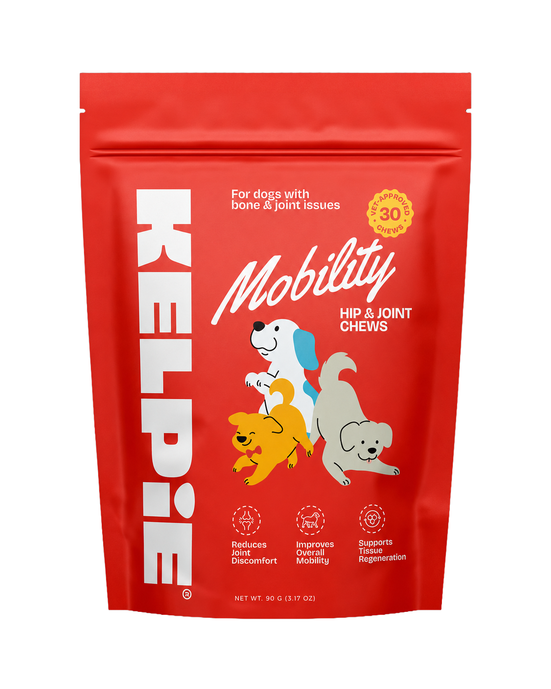 Kelpie Mobility Support Chews pouch, hip and joint, 30 chews